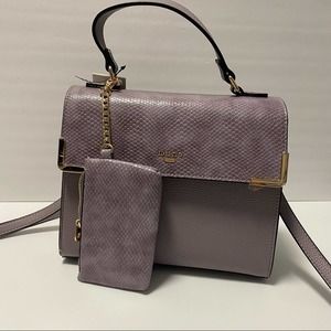 Dune London Pastel Lilac Croc Coin Purse Bag NWT